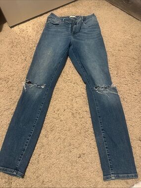 Good American Distressed Blue Skinny Jeans